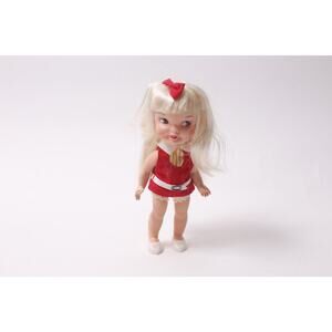 1960s, Remco, Heidi, Pocketbook Doll, Red Dress, White Hair, ~ 260202-WH 943